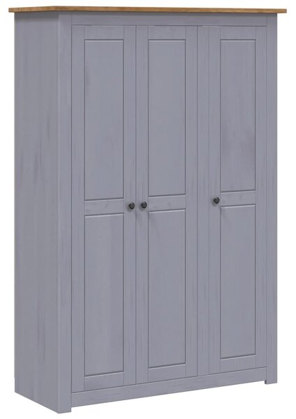 3-Door Wardrobe Grey 118x50x171.5 cm Pine Panama Range