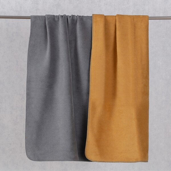 Cotton Cloud Blanket 150x200cm Mustard&Grey