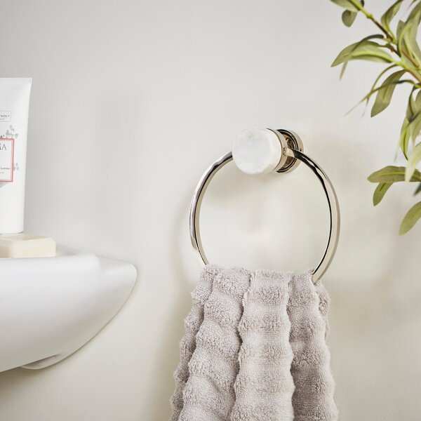 Dorma Purity Marble Towel Ring Chrome