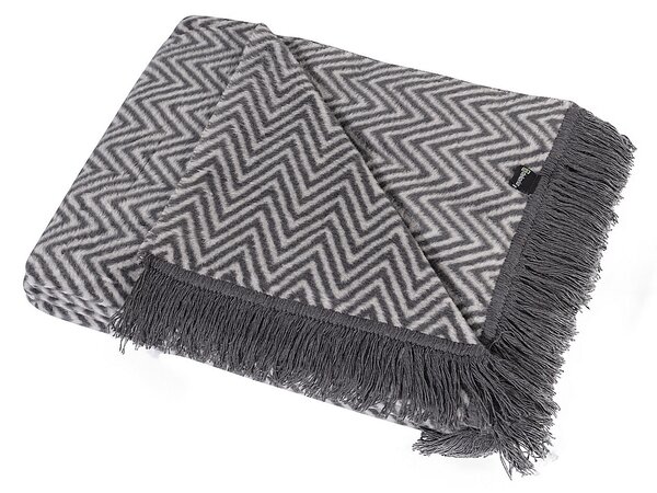 Cotton Cloud Blanket 150x200cm Grey Chevron