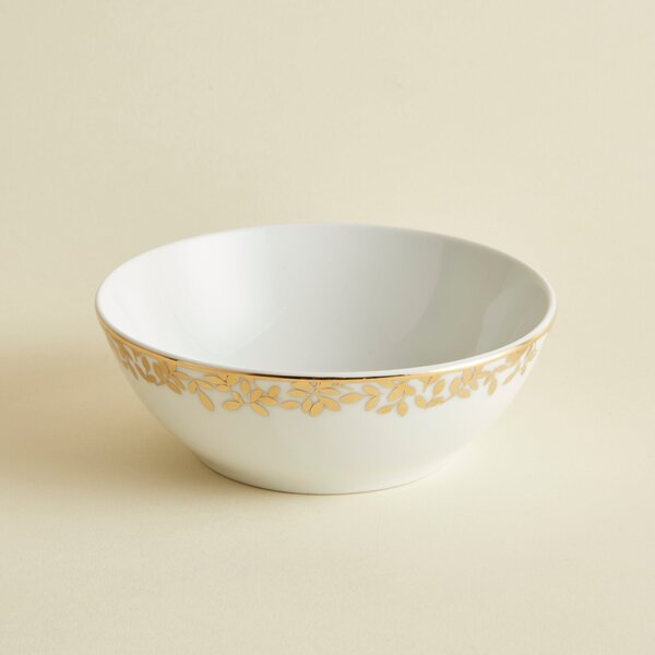 Laurel Porcelain Bowl Gold/White