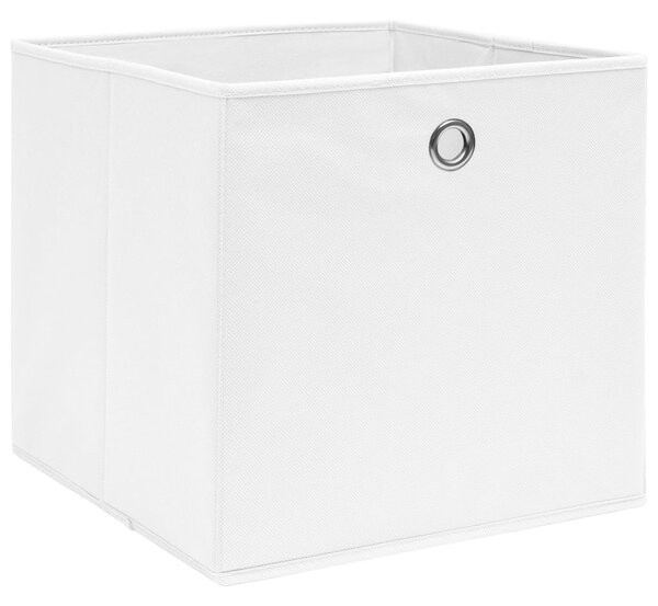 Storage Boxes 4 pcs Non-woven Fabric 28x28x28 cm White