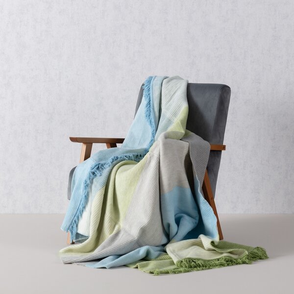 Blanket Cotton Cloud 150x200cm Pastel Green&Blue