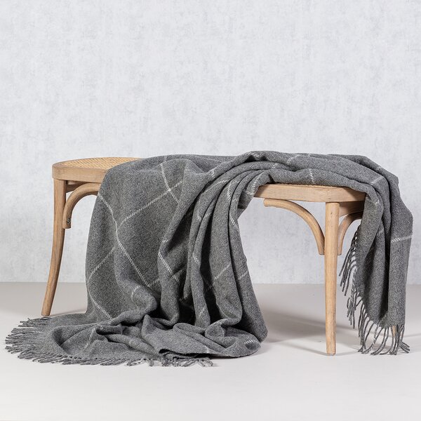 Plaid Zelandia 140x200cm check grey