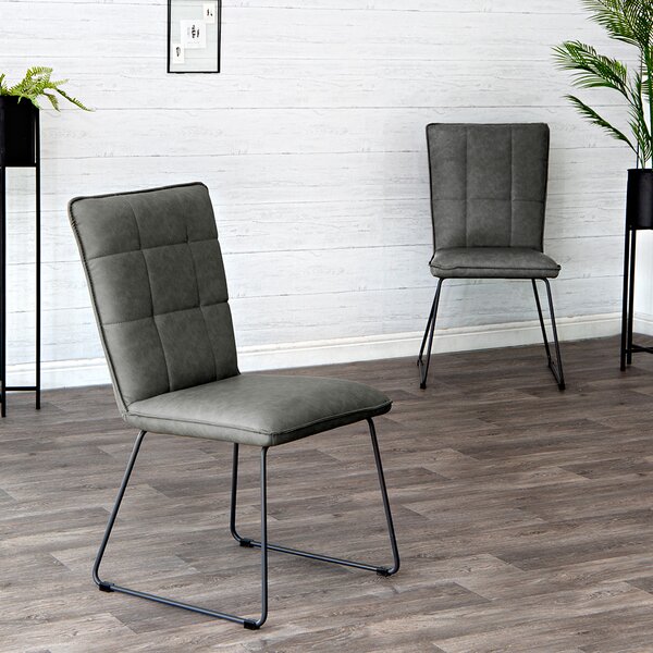 Industrial Grey Panel Back Chair