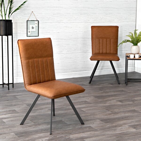 Industrial Tan Dining Chair