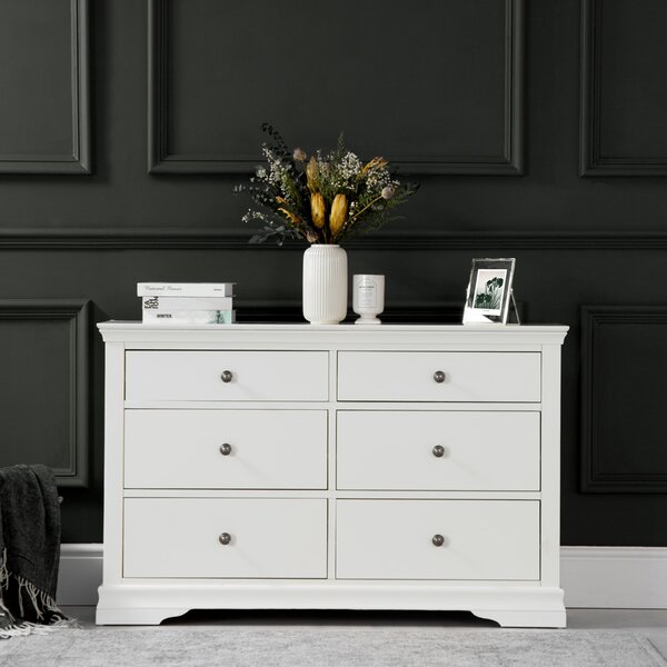 Florence White Painted Chest of 6 Drawers
