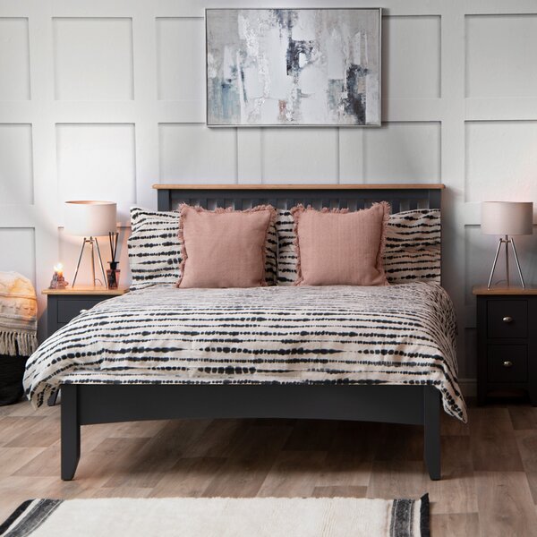 Gloucester Midnight Grey Painted Double Bed Frame