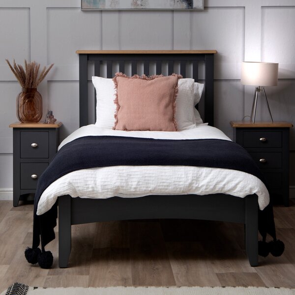Gloucester Midnight Grey Painted Single Bed Frame