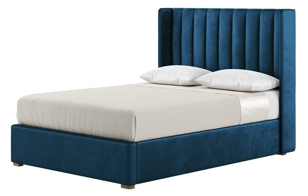 Naomi 4ft6 Double Bed Frame With Fluted Vertical Stitch Wing Headboard
