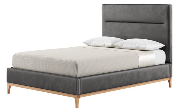 Gene 4ft6 Double Bed Frame with modern horizontal stitch headboard
