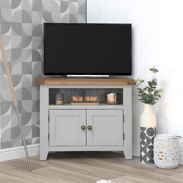 Hampshire Grey Painted Oak Corner TV Unit
