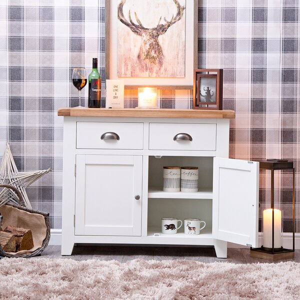 Hampshire White Painted Oak 2 Door Small Sideboard