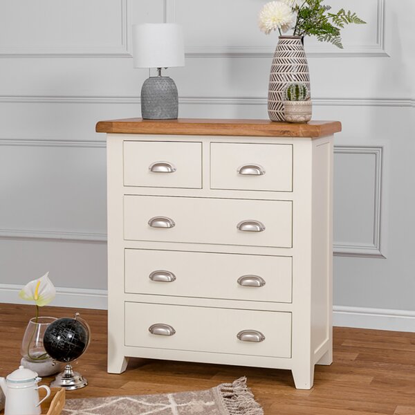 Hampshire Ivory Painted Oak 2 Over 3 Chest