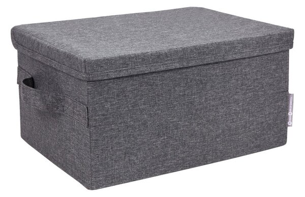 Grey Fabric Storage Box with Lid by Bigso Sweden, Small