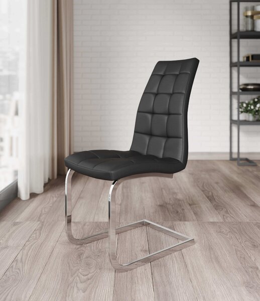 New York Faux Leather Dining Chair Black