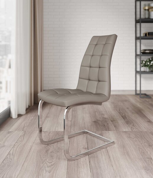 New York Faux Leather Dining Chair Grey