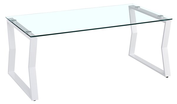 Kendal Clear Glass White Coffee Table