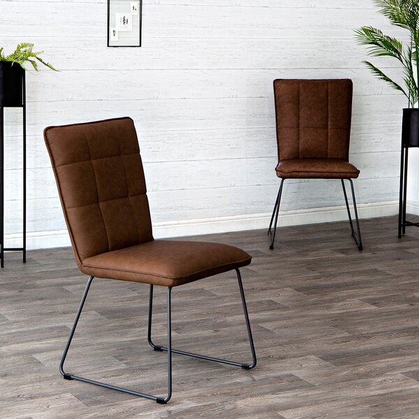 Industrial Brown Panel Back Chair