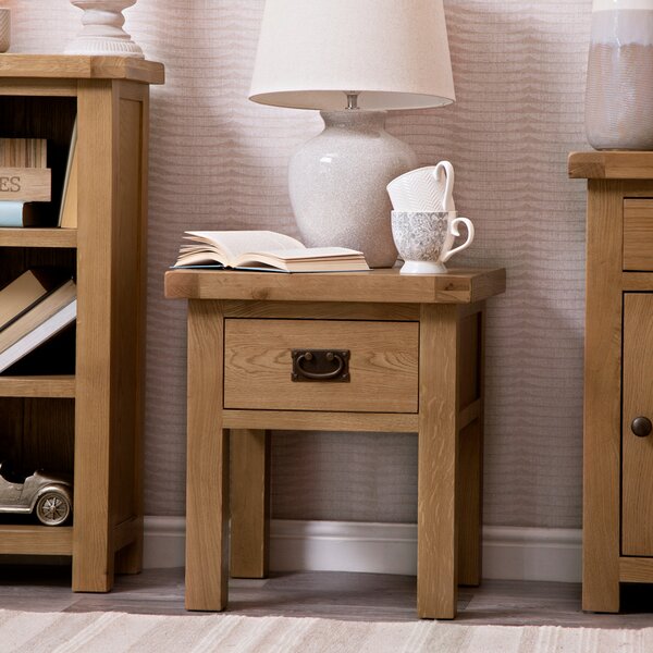 Winchester Oak Lamp Table With Drawer