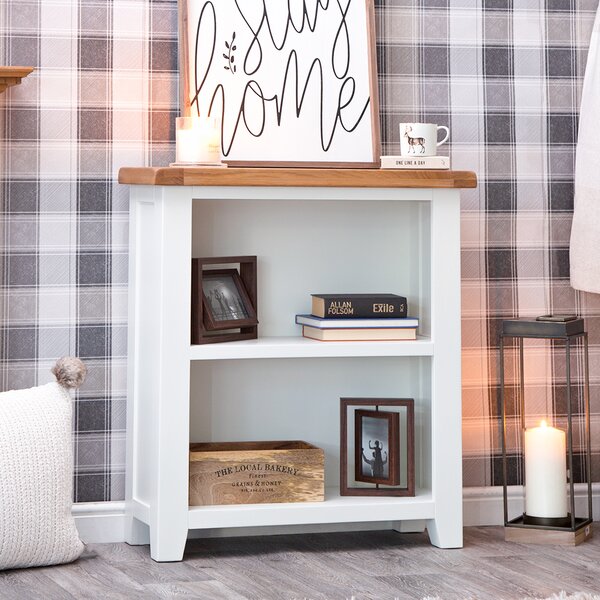 Hampshire White Painted Oak Low Bookcase