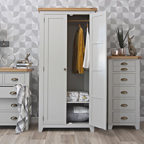 Hampshire Grey Painted Oak Double Wardrobe