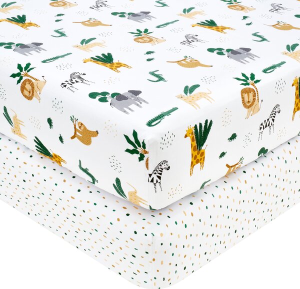 Animal Safari Pack of 2 Fitted Sheets