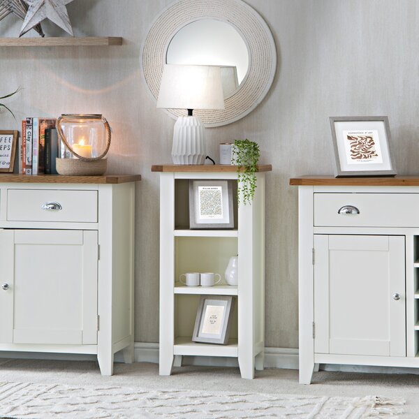Chester White Painted Oak Small Narrow Bookcase