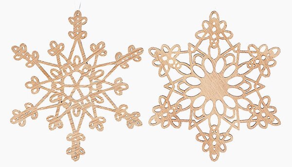 Snow Crystal Christmas Tree Decorations, Small