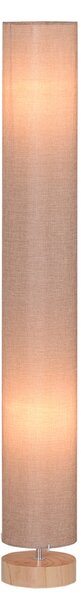 HOMCOM 47-Inch Modern Wooden Floor Lamp for Bedroom, Study or Living Space with Fabric Linen Shade (Beige) 120 CM