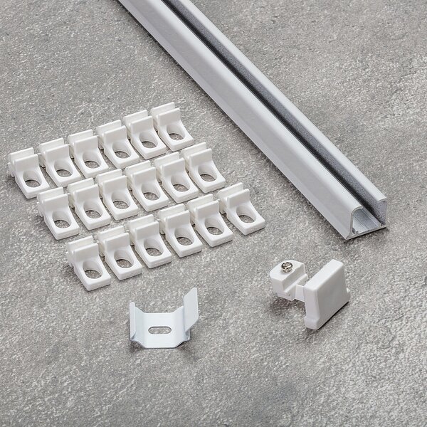 Set - TS single ceiling aluminium rail white 150 cm