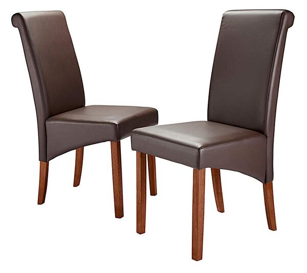 Siena Faux Leather Pair of Dining Chairs