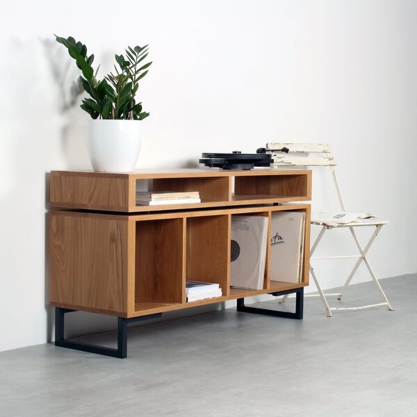 Kelston Record Player Cabinet on Minimalist Square legs