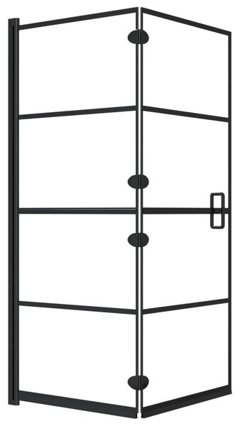 Folding Shower Enclosure ESG 120x140 cm Black