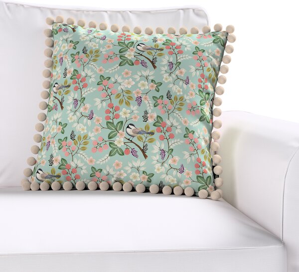 Daisy cushion covers with pom poms