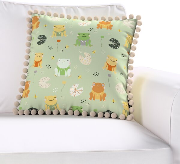 Daisy cushion covers with pom poms