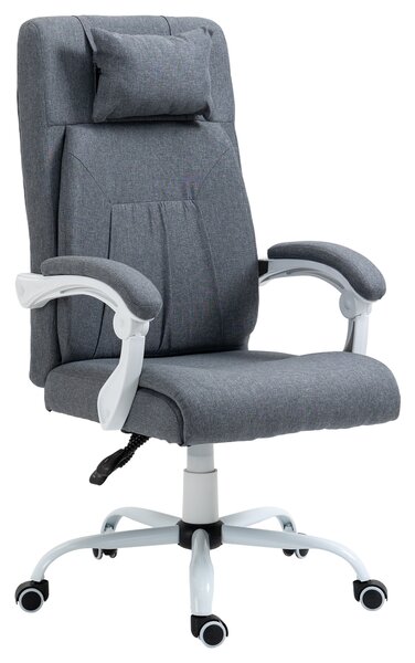 Vinsetto Office Chair w/ Massage Pillow Executive Reclining Ergonomic USB Power Adjustable Height 360° Swivel Base Grey