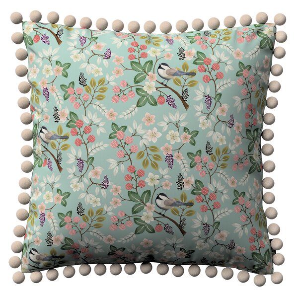 Daisy cushion covers with pom poms