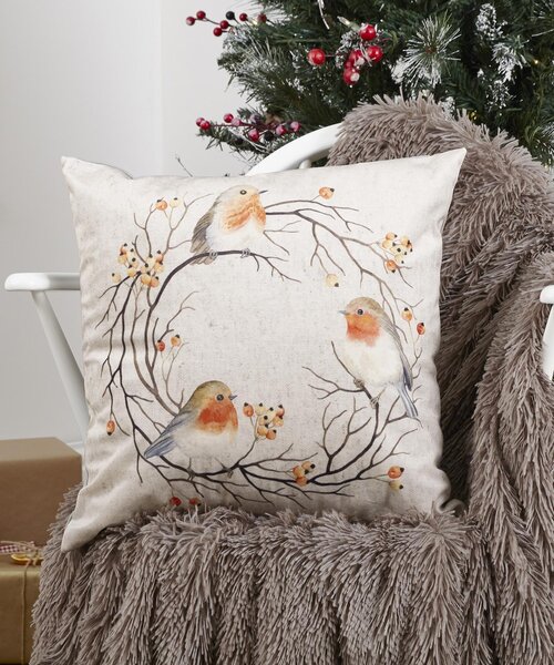 Damart Robin Wreath Cushion