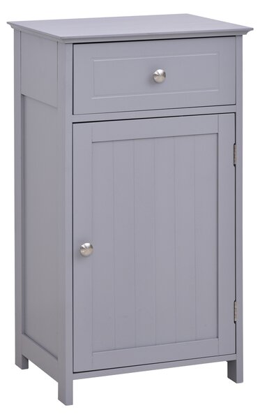 Kleankin Bathroom Cabinet with Drawer and Shelf, Toilet Vanity Cabinet for Toilet Paper, Towels or Shampoo, Grey