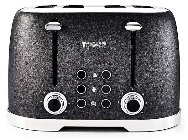 Tower Glitz 4 Slice Black Toaster