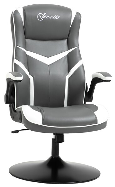 Vinsetto Video Best Gaming Chair Computer Chair, Playseat with Adjustable Height, Swivel Base, Desk Chair, PVC Leather Swivel Chair, Grey