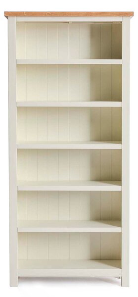 Farrow Cream Large Bookcase, Oak Top | Roseland Furniture