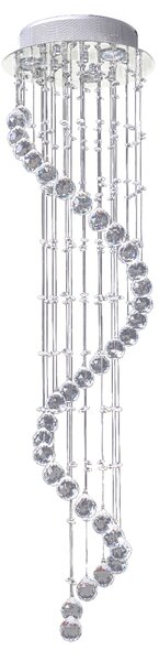 HOMCOM Modern Crystal Chandelier Ceiling Light Pendant Lamp Chrome Finish Glass Droplets New, 160 Octagons, Ф30 x 120cm