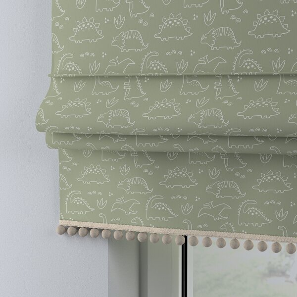 Roman blind with pompoms