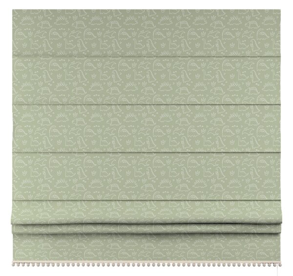 Roman blind with pompoms