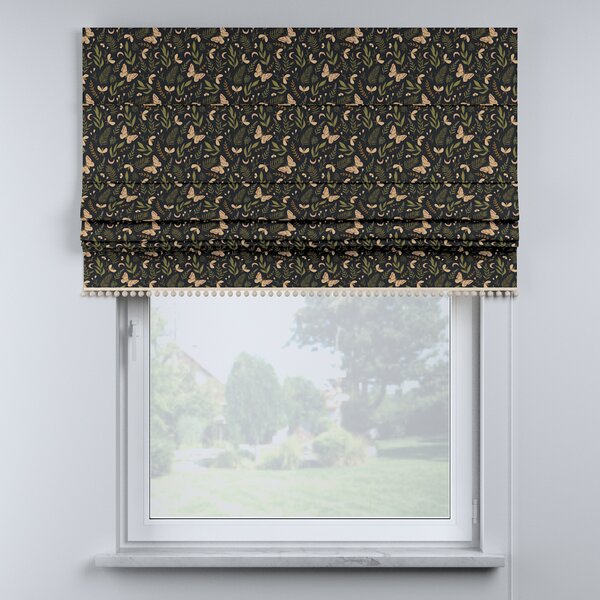 Roman blind with pompoms