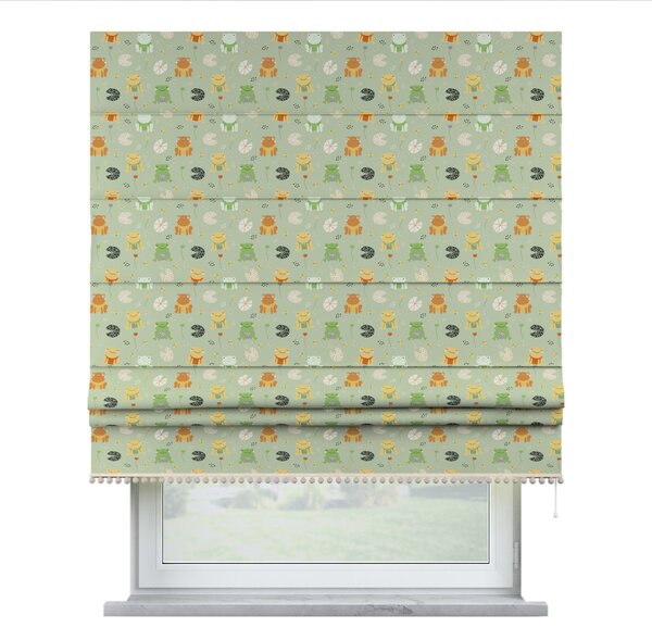 Roman blind with pompoms