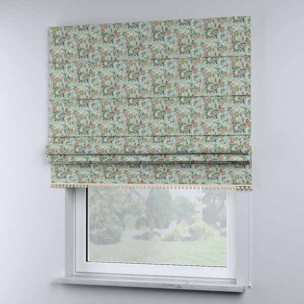 Roman blind with pompoms