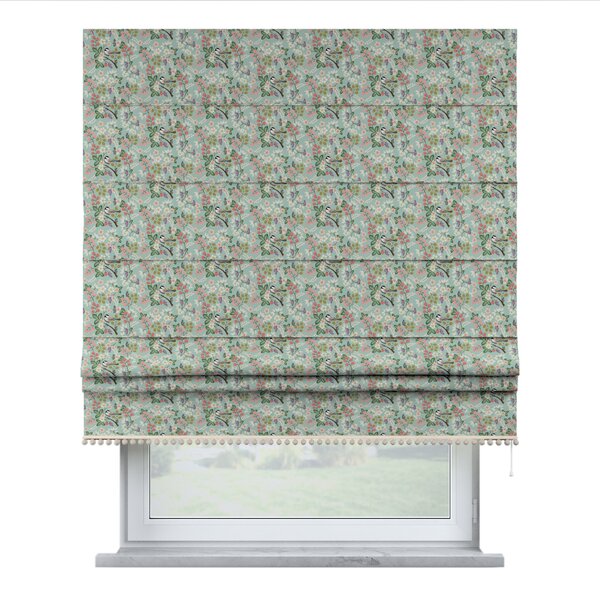 Roman blind with pompoms